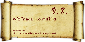 Váradi Konrád névjegykártya